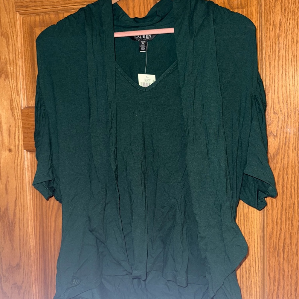 Ralph Lauren Deep Green V-Neck Top